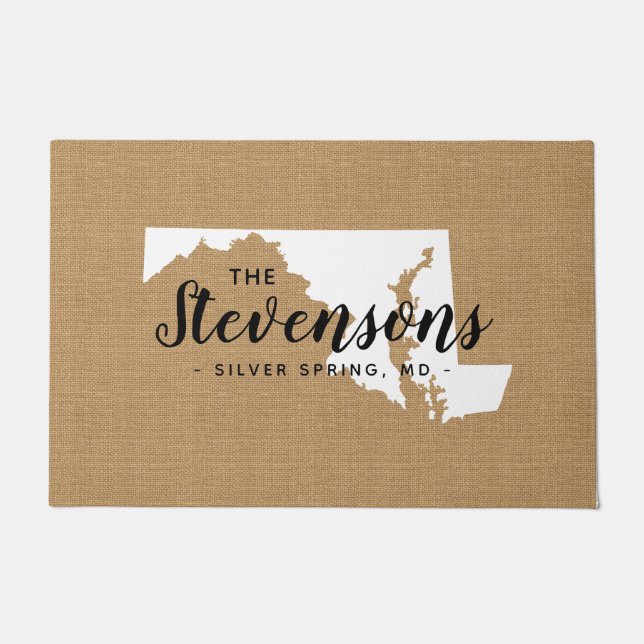 Maryland Family Monogram Staat Doormat Fußmatte (Vorderseite)