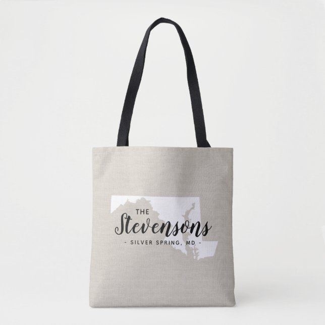 Maryland Family Monogram Staat Tote Bag Tasche (Vorderseite)