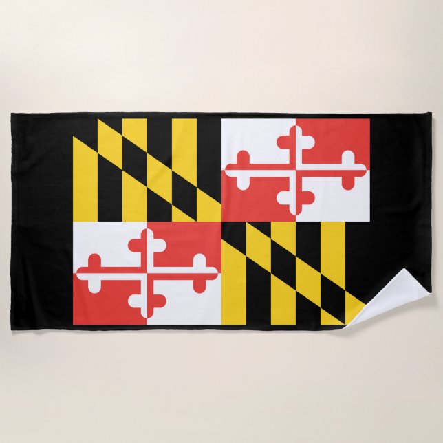Maryland Flag Beach Handtuch (Vorderseite)