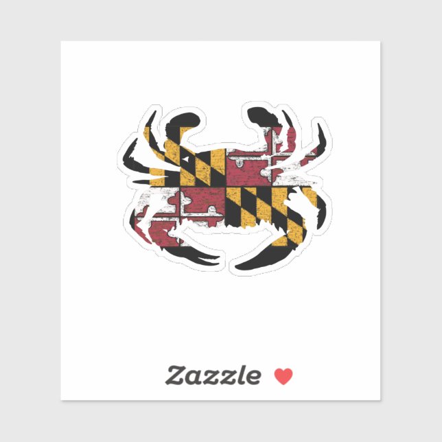 Maryland Flag - Blauer Krebs Vinyl Cut Aufkleber (Blatt)