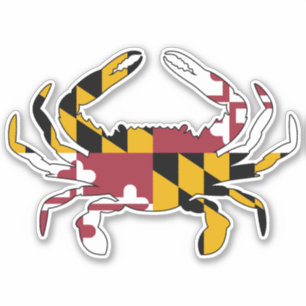 Maryland Flag Blue Crab Aufkleber