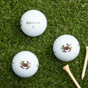 Maryland Flag Blue Crab Taylor Made TP5 Golfball