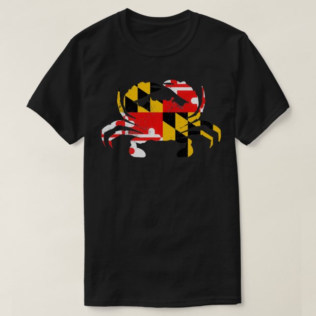 Maryland Flag Crab Blue Crab Seafood Maryland Crab T-Shirt (Design vorne)