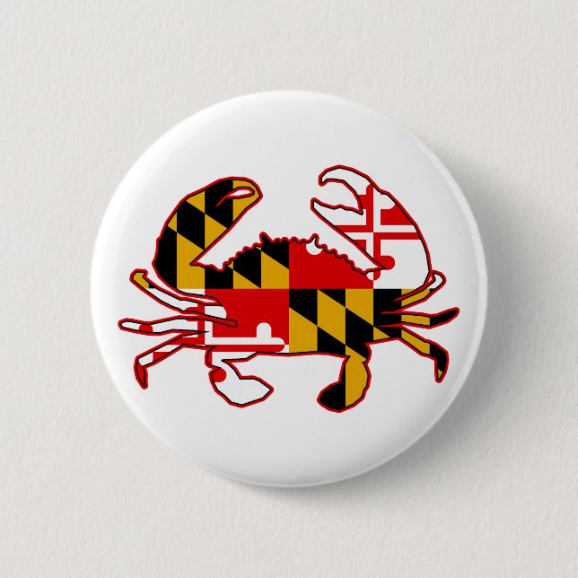 Maryland Flag Crab Button (Vorderseite)