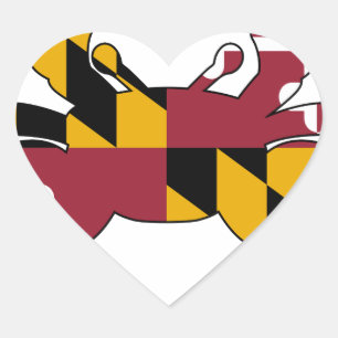 Maryland Flag Crab Herz-Aufkleber
