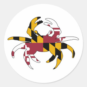 Maryland Flag Crab Runder Aufkleber