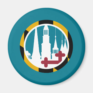 Maryland Flag Frederick Cluster Spires Circle Magnet