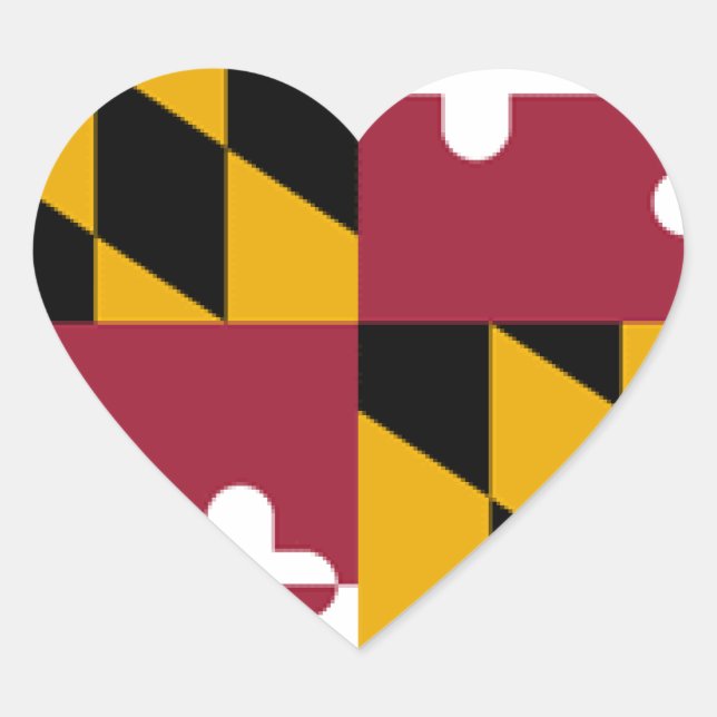 Maryland Flag Herz-Aufkleber (Vorderseite)