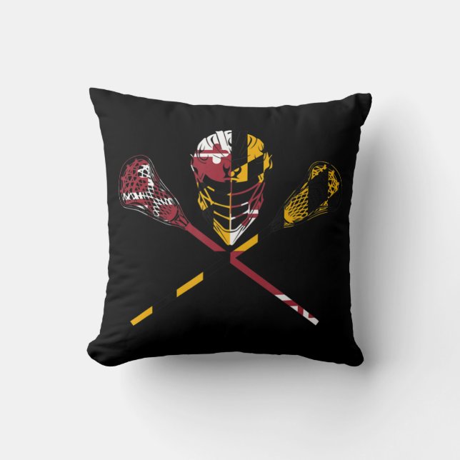 Maryland Flag Lacrosse Boys Men's Women's Uni Kissen (Vorderseite)