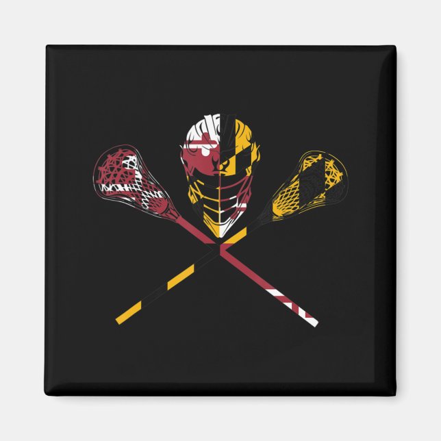 Maryland Flag Lacrosse Boys Men's Women's Uni Magnet (Vorne)
