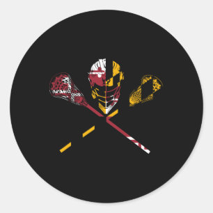 Maryland Flag Lacrosse Boys Men's Women's Uni Runder Aufkleber
