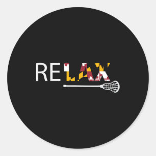 Maryland Flag Lacrosse Lax Stick Mens Frauen Runder Aufkleber