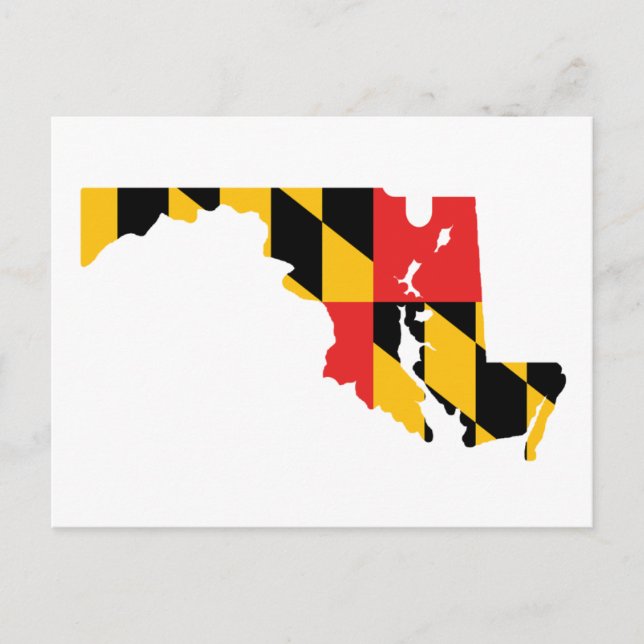 Maryland Flag Map Postkarte (Vorderseite)