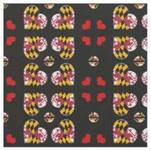 Maryland Flag & Maryland Hearts mode Fabric/USA Stoff