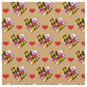 Maryland Flag & Red Heart mode Fabric / USA Stoff