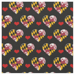 Maryland Flag & Red Heart mode Fabric / USA Stoff
