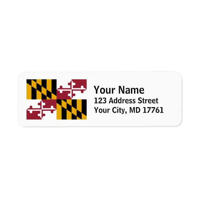 Maryland Flag Rücksendeadressen-Aufkleber (Vorne)
