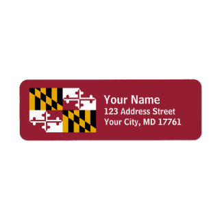 Maryland Flag Rücksendeadressen-Aufklebers Red