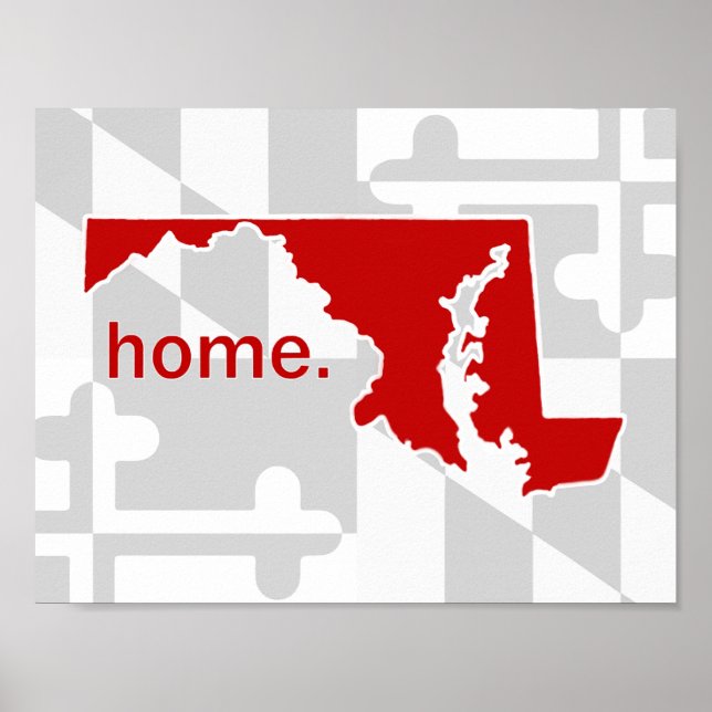 Maryland Flag/Staat Pop - rot Poster (Vorne)
