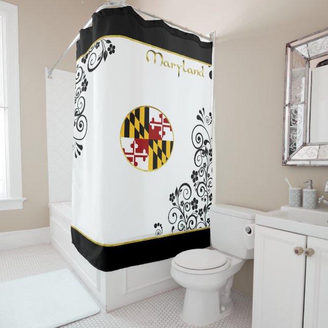 Maryland-Flagge Duschvorhang (Beispiel)