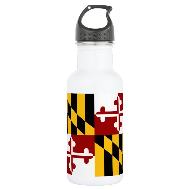 Maryland-Flagge Edelstahlflasche (Vorderseite)