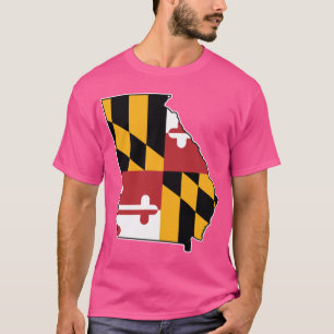 Maryland-Flagge Georgia-Karte T-Shirt