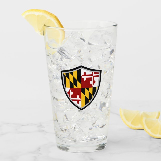 Maryland-Flagge Glas (Vorderseite Ice)