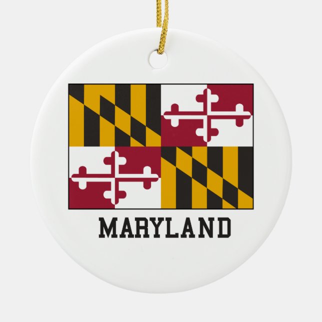Maryland-Flagge Keramik Ornament (Vorne)