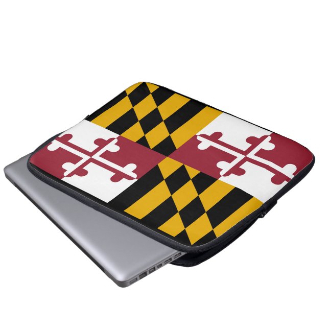 Maryland-Flagge Laptopschutzhülle (Vorne Knopf)