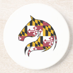 Maryland-Flagge Pferdekopf Papierhalter Getränkeuntersetzer