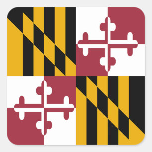 Maryland-Flagge Quadratischer Aufkleber