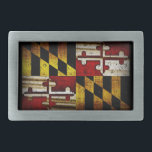 Maryland-Flagge Rechteckige Gürtelschnalle<br><div class="desc">Flagge von Maryland</div>