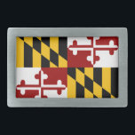 Maryland-Flagge Rechteckige Gürtelschnalle<br><div class="desc">Flagge des Staat Maryland</div>