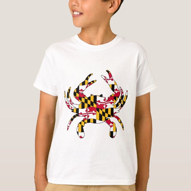 Maryland-Flaggen-gewellte Krabbe T-Shirt (Vorderseite)
