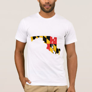 Maryland-Flaggen-Karte T-Shirt
