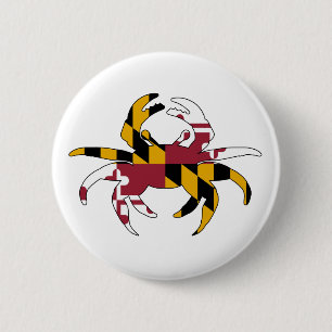 Maryland-Flaggen-Krabbe Button