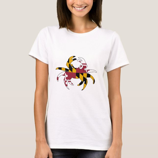 Maryland-Flaggen-Krabbe T-Shirt (Vorderseite)