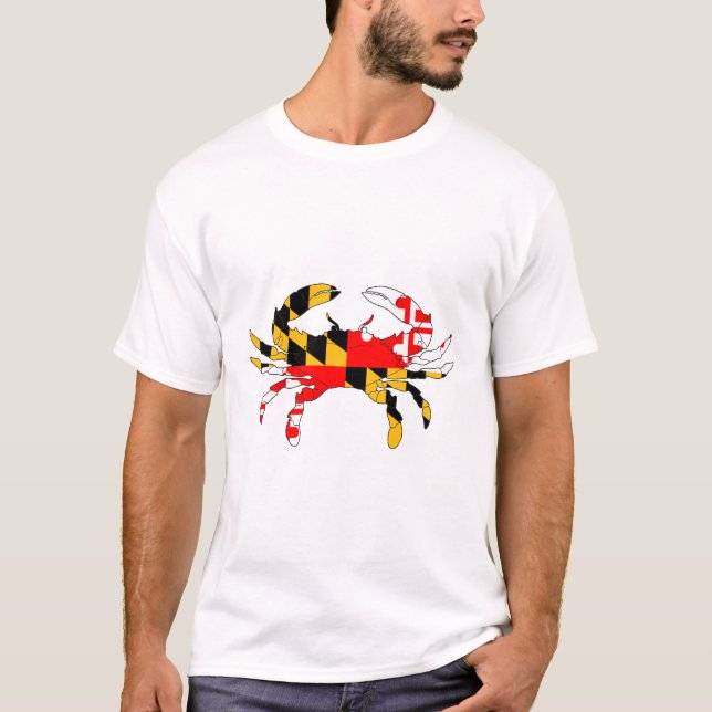 Maryland-Flaggen-Krabbe T-Shirt (Vorderseite)