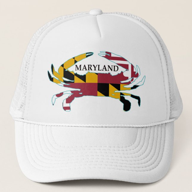 Maryland-Flaggen-Krabben-Hut Truckerkappe (Vorderseite)
