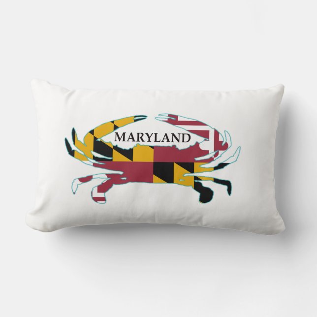 Maryland-Flaggen-Krabben-Wurfs-Kissen Lendenkissen (Vorderseite)