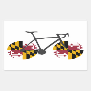 Maryland-Flaggen-Radfahren Rechteckiger Aufkleber