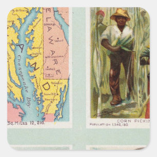 Maryland, Georgien, Illinois, Pennsylvania Quadratischer Aufkleber