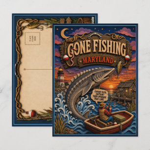 Maryland Gone Fishing Atlantischer Stör Postkarte