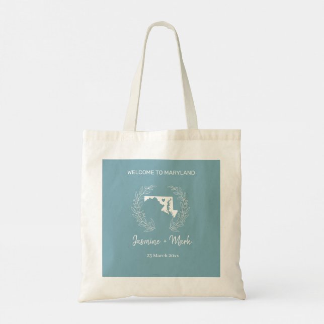 Maryland Hochzeit in Urlaubsort Welcome Tote Bag Tragetasche (Rückseite)