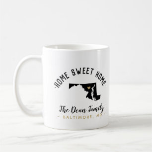 Maryland Home Sweet Home Famille Monogramme Mug