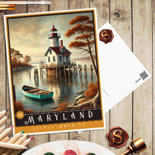 Maryland Hyperrealistische Postkarte des Bundess