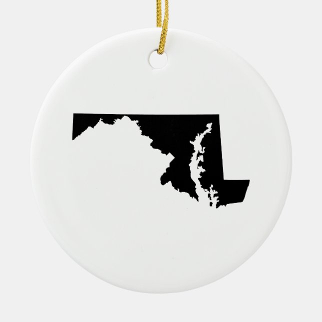 Maryland in Schwarz und Weiß Keramikornament (Vorne)