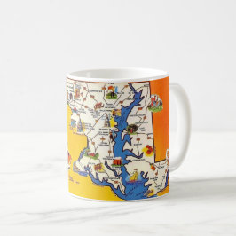 Maryland-Karte Postkarten-Tasse Kaffeetasse