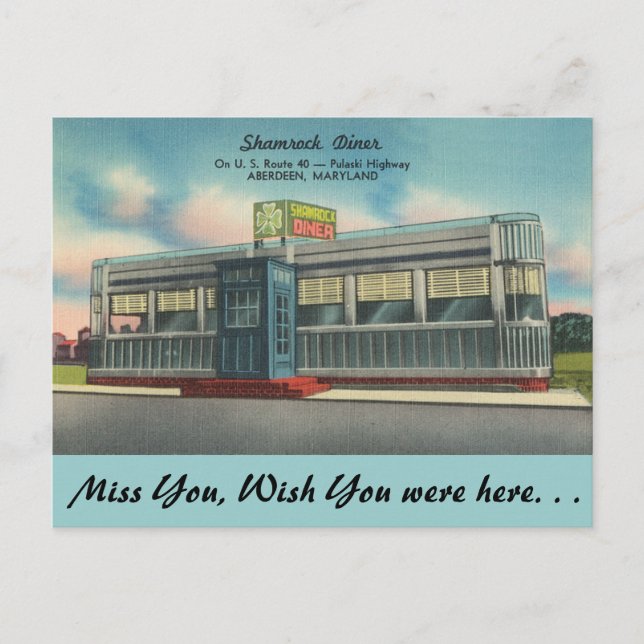 Maryland, Kleeblatt Diner Postkarte (Vorderseite)