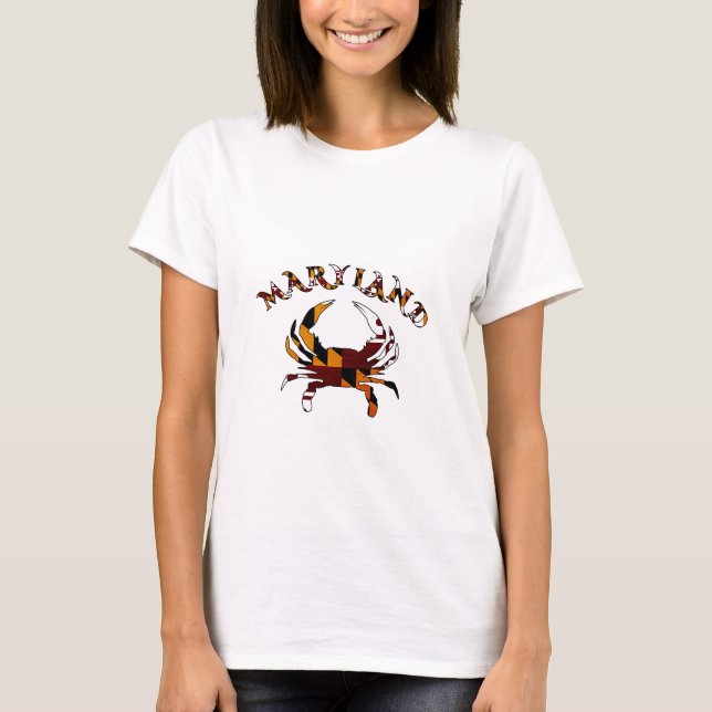 Maryland-Krabben-Flagge T-Shirt (Vorderseite)
